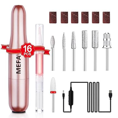 GV771 Professional Portable Electric Nail Drill with 6PCS Drill Bits & Cuticle Oil Pen – Efile Nail Machine for Acrylic, Gel & Dip Powder Manicure and Pedicure