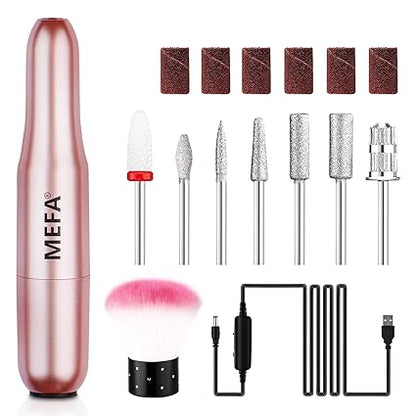 GV771 Professional Portable Electric Nail Drill with 6PCS Drill Bits & Cuticle Oil Pen – Efile Nail Machine for Acrylic, Gel & Dip Powder Manicure and Pedicure
