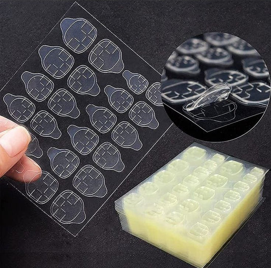 GV596 Nail Glue Stickers, 5 Sheets, 120 Pieces Nail Adhesive Pads, Double-Sided Jelly Nail Adhesive Pads, Nail Glue, Transparent Fake Nails Tips, Artificial Nails Stickers for Nail Studio