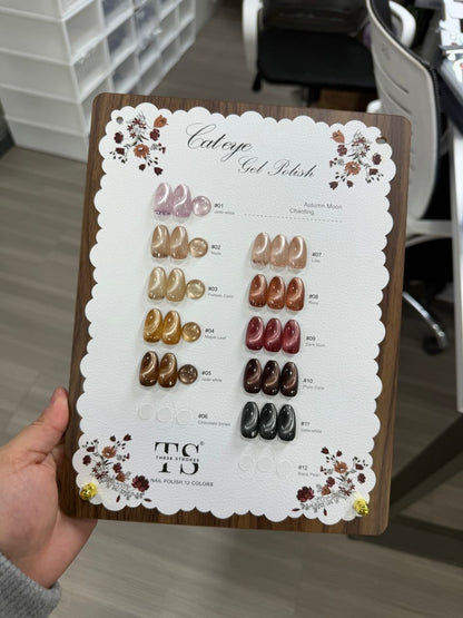 GV1019 THR3E STROKES Autumn Moon Chanting Cat Eye Gel Polish Set (10 Colors, 15ml) – Premium Magnetic UV/LED Nail Art Kit