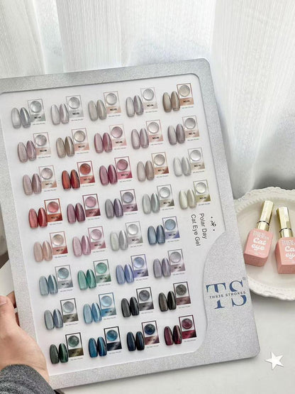GV1023 THR3E STROKES Polar Day Cat Eye Gel Polish Master Set (36 Colors, 15ml) – Complete Premium Magnetic UV/LED Salon Palette