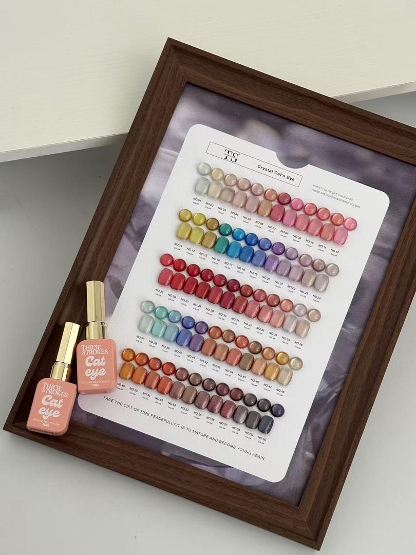GV1024 THR3E STROKES Crystal Cat's Eye Gel Polish Master Collection (60 Colors, 15ml) – The Ultimate Premium Magnetic UV/LED Nail Art Palette