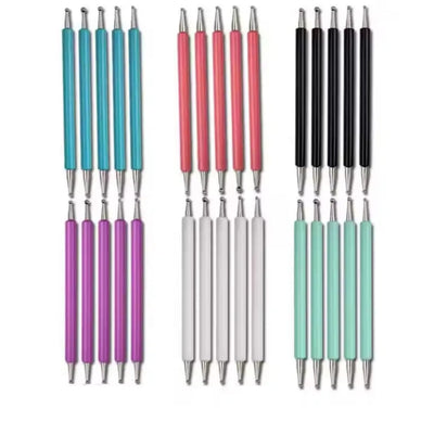 GV876 5 Pcs Pattern Tracing Ball Embossing Stylus – Nail Art Dotting & Sculpting Tools Set color may vary