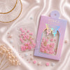 GV1112 M&Co 3D Pink Floral Nail Art Decorations Set – Five-Petal Flowers, Caviar Pearls, and Gold Bows