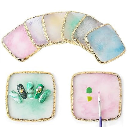 GV622 1Pcs Resin Nail Art Cosmetic Mixing Palette Nail Gel Polish Colors Mixing Pallet Painting Makeup Palette Tray Mix Color