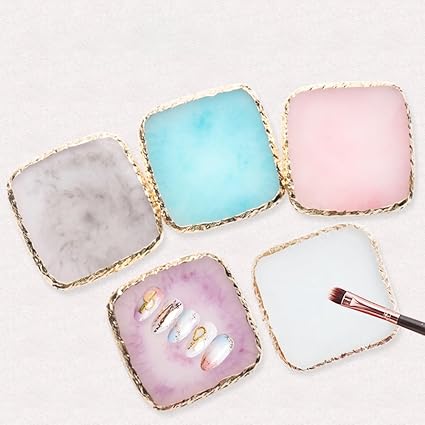 GV622 1Pcs Resin Nail Art Cosmetic Mixing Palette Nail Gel Polish Colors Mixing Pallet Painting Makeup Palette Tray Mix Color