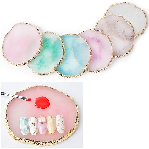 GV622 1Pcs Resin Nail Art Cosmetic Mixing Palette Nail Gel Polish Colors Mixing Pallet Painting Makeup Palette Tray Mix Color