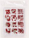 GV1153 Ruby Red Assorted Nail Art Rhinestones & Crystal Charms – 12-Compartment Set
