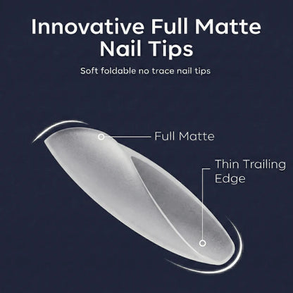 GV949 Vayve Soft Gel Nail Tips Matte Short Coffin 15 Sizes for Nail Extension Clear (Pack of 300)