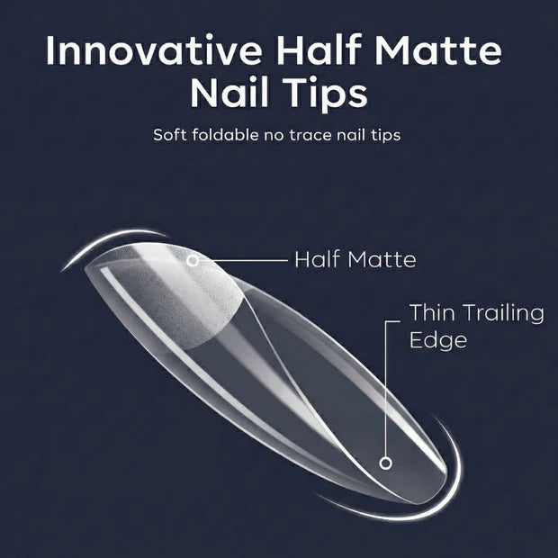 GV949 Vayve Soft Gel Nail Tips Matte Short Coffin 15 Sizes for Nail Extension Clear (Pack of 300)