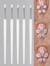 GV632 5pcs Silicone Nail Art Brush Set – 3D Petal & Flower Design Tools for Nail Decoration