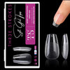 GV24 THR3E STROKES Soft Gel Nail Tips, Full Cover Clear Soft Nail Tips for Artificial False Nails Extension Nail Salons DIY Nail Art with Box, 550PCS (SHORT COFFIN P7)