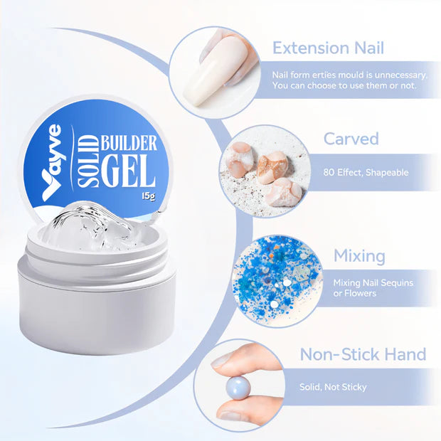 GV985 Vayve Solid Builder Gel 15g | Non-Stick Nail Extension Gel