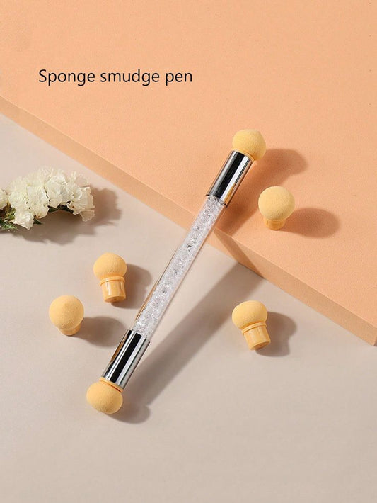 GV613 Sponge Smudge Pen with Replaceable Sponge Heads – Dual-Ended Nail Art & Makeup Tool