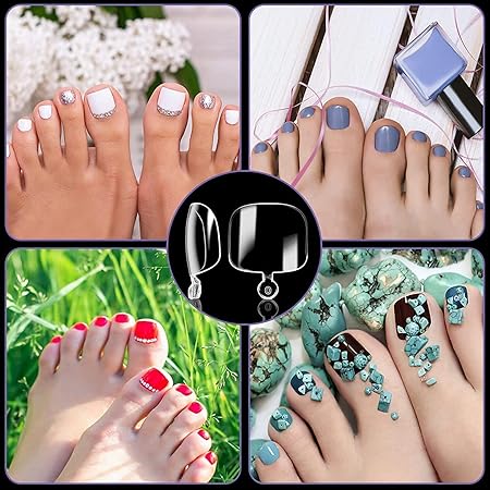 GV765 THR3E STROKES 120pcs Soft Gel NailTips, Gel X Nail Tips Clear Fake Nails Full Cover Soft Acrylic NailTips with Box for Extension Nail Manicure Salon Home DIY (Toe Nails)