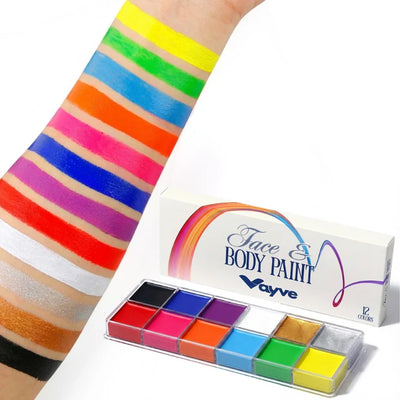 GV954 Vayve Face & Body Paint Kit – 12 Vibrant Colors for Makeup & Art