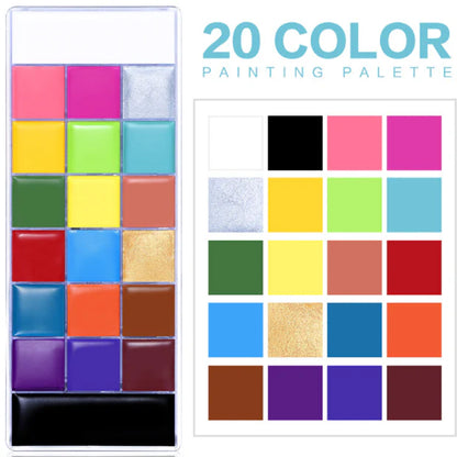 GV953 Vayve Face & Body Paint Kit – 20 Vibrant Colors for Makeup & Art