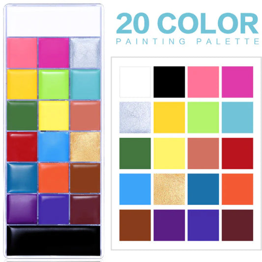 GV953 Vayve Face & Body Paint Kit – 20 Vibrant Colors for Makeup & Art