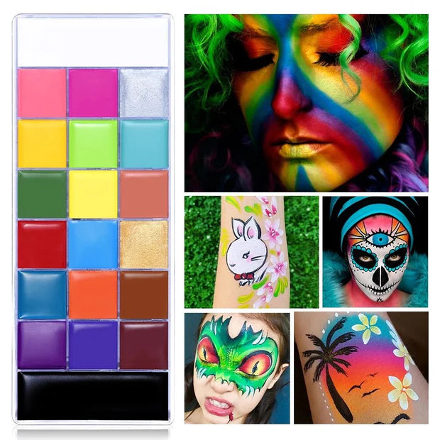 GV953 Vayve Face & Body Paint Kit – 20 Vibrant Colors for Makeup & Art