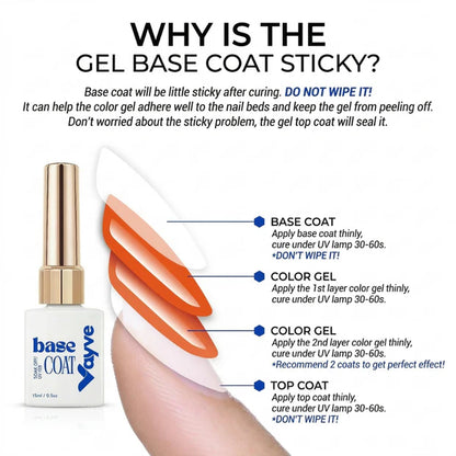 GV959 Vayve Gel Base Coat 15ml | Strong Adhesion UV/LED Soak-Off Base Coat