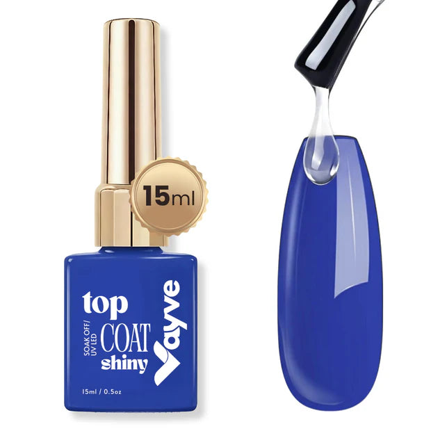 GV958 Vayve Glossy Gel Top Coat 15ml | High Shine UV/LED Soak-Off Top Coat