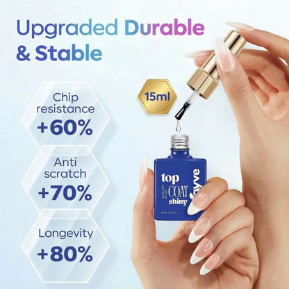 GV958 Vayve Glossy Gel Top Coat 15ml | High Shine UV/LED Soak-Off Top Coat
