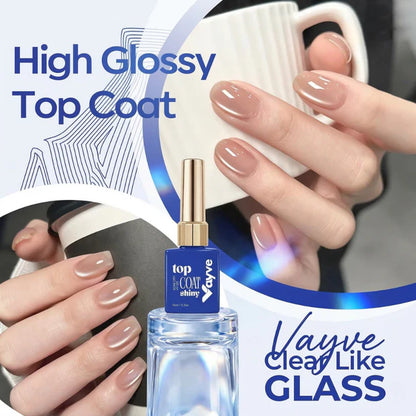 GV958 Vayve Glossy Gel Top Coat 15ml | High Shine UV/LED Soak-Off Top Coat