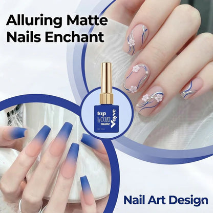 GV960 Vayve Matte Gel Top Coat 15ml | Long-Lasting UV/LED Soak-Off Matte Finish