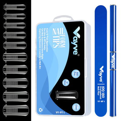 GV955 Vayve Poly Gel Nail Extension Kit – Dual Nail Forms, Nail File & Tool Set