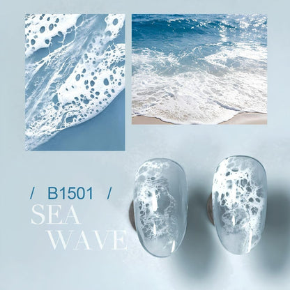 GV1122 THR3E STROKES Ocean Wave Blooming Gel Nail Polish 7.5ml, White Wave Blooming Liquid for Spreading Wave Effect, High Fluidity DIY Marble Nail Art, Use Over Uncured Base Gel