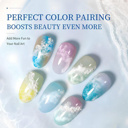 GV1122 THR3E STROKES Ocean Wave Blooming Gel Nail Polish 7.5ml, White Wave Blooming Liquid for Spreading Wave Effect, High Fluidity DIY Marble Nail Art, Use Over Uncured Base Gel
