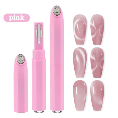 GV912 Magnetic Cat Eye Nail Magnet Stick – Dual-Head Nail Art Magnet Tool for 3D Cat Eye Gel Polish Effects Color may Vary