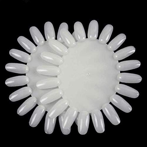 GV595 10Pcs White Acrylic Wheel False Nail Art Tips Practice Display for Nail Art Tool