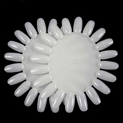 GV595 10Pcs White Acrylic Wheel False Nail Art Tips Practice Display for Nail Art Tool