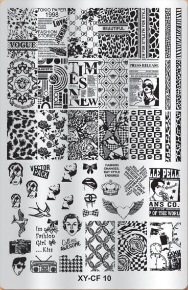 GV732 Floral Nail Stamping Plates – Nail Art Stamp Templates for Creative Manicure Designs (Stamper Free) Pattern may vary