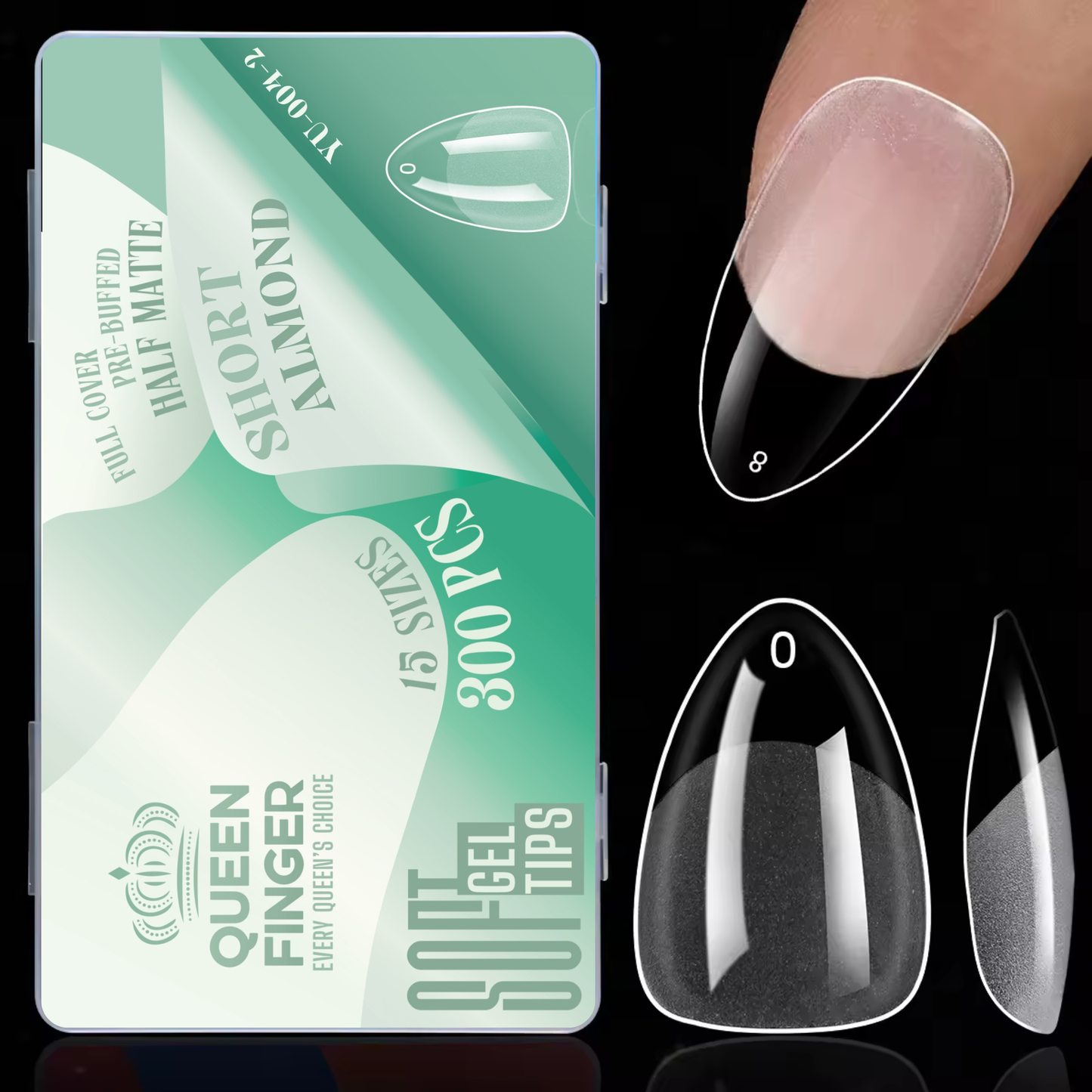GV872 Soft Gel Nail Tips with Box – 300PCS Clear Gel X Nail Tips Full Cover Fake Nails Soft Acrylic Tips for Nail Extension Manicure at Home or Salon DIY Use for Women and Girls