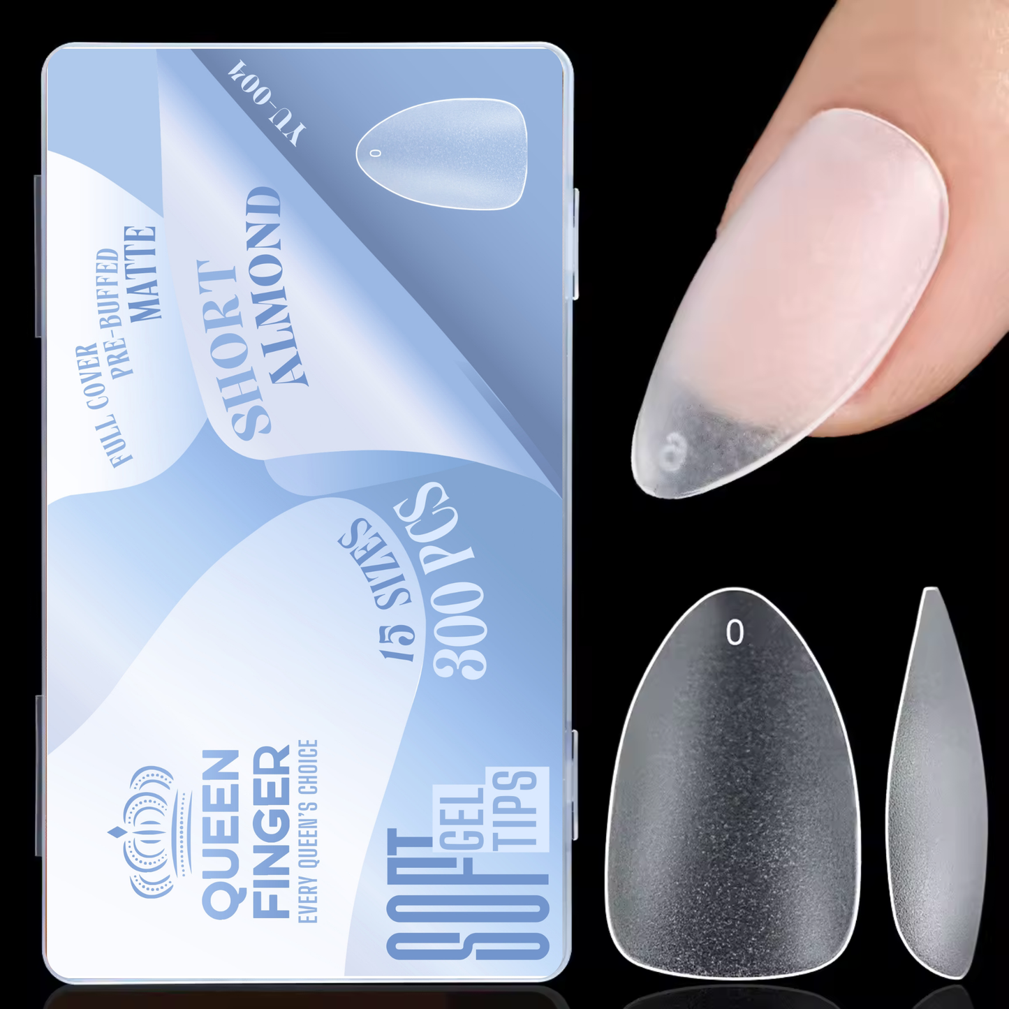 GV872 Soft Gel Nail Tips with Box – 300PCS Clear Gel X Nail Tips Full Cover Fake Nails Soft Acrylic Tips for Nail Extension Manicure at Home or Salon DIY Use for Women and Girls