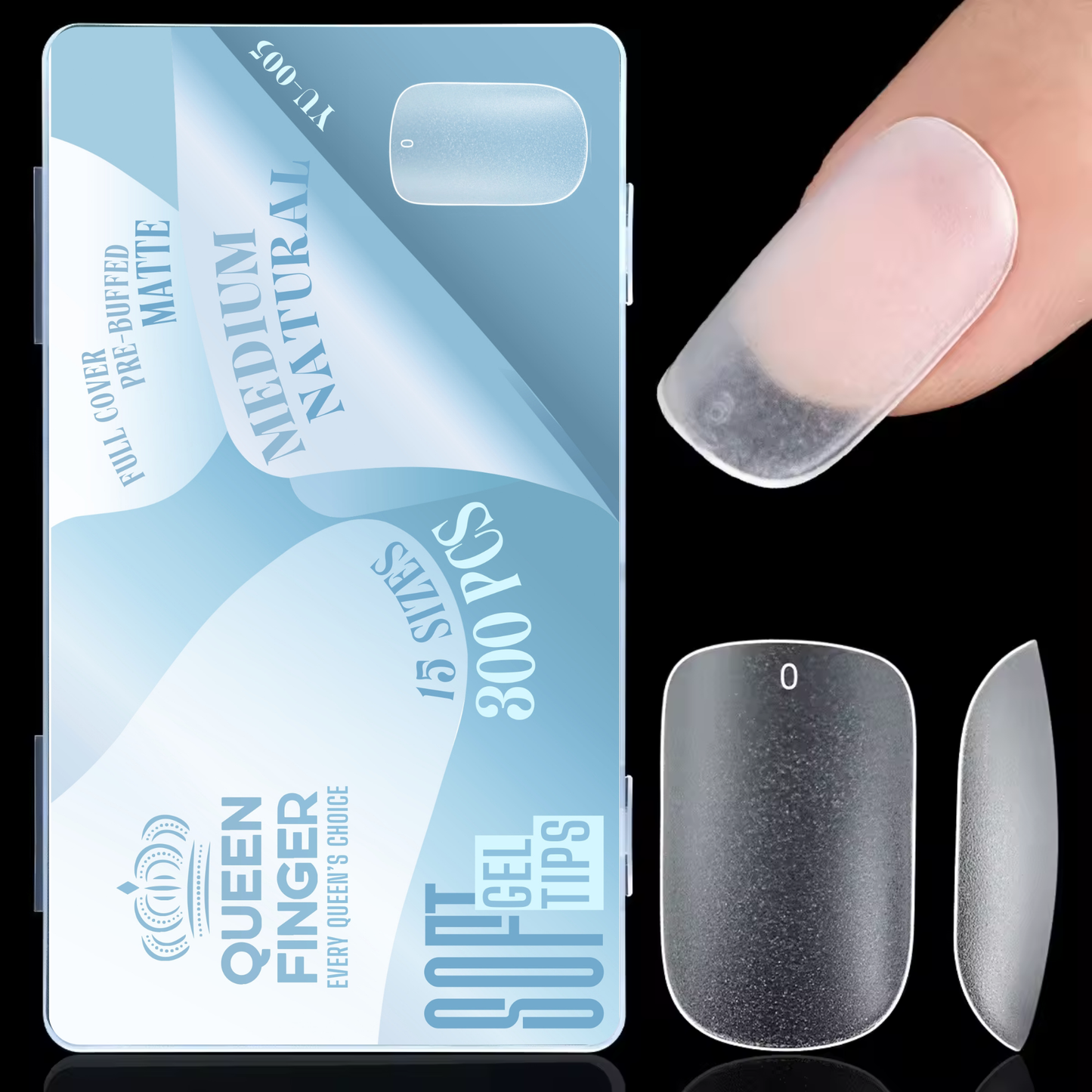 GV872 Soft Gel Nail Tips with Box – 300PCS Clear Gel X Nail Tips Full Cover Fake Nails Soft Acrylic Tips for Nail Extension Manicure at Home or Salon DIY Use for Women and Girls