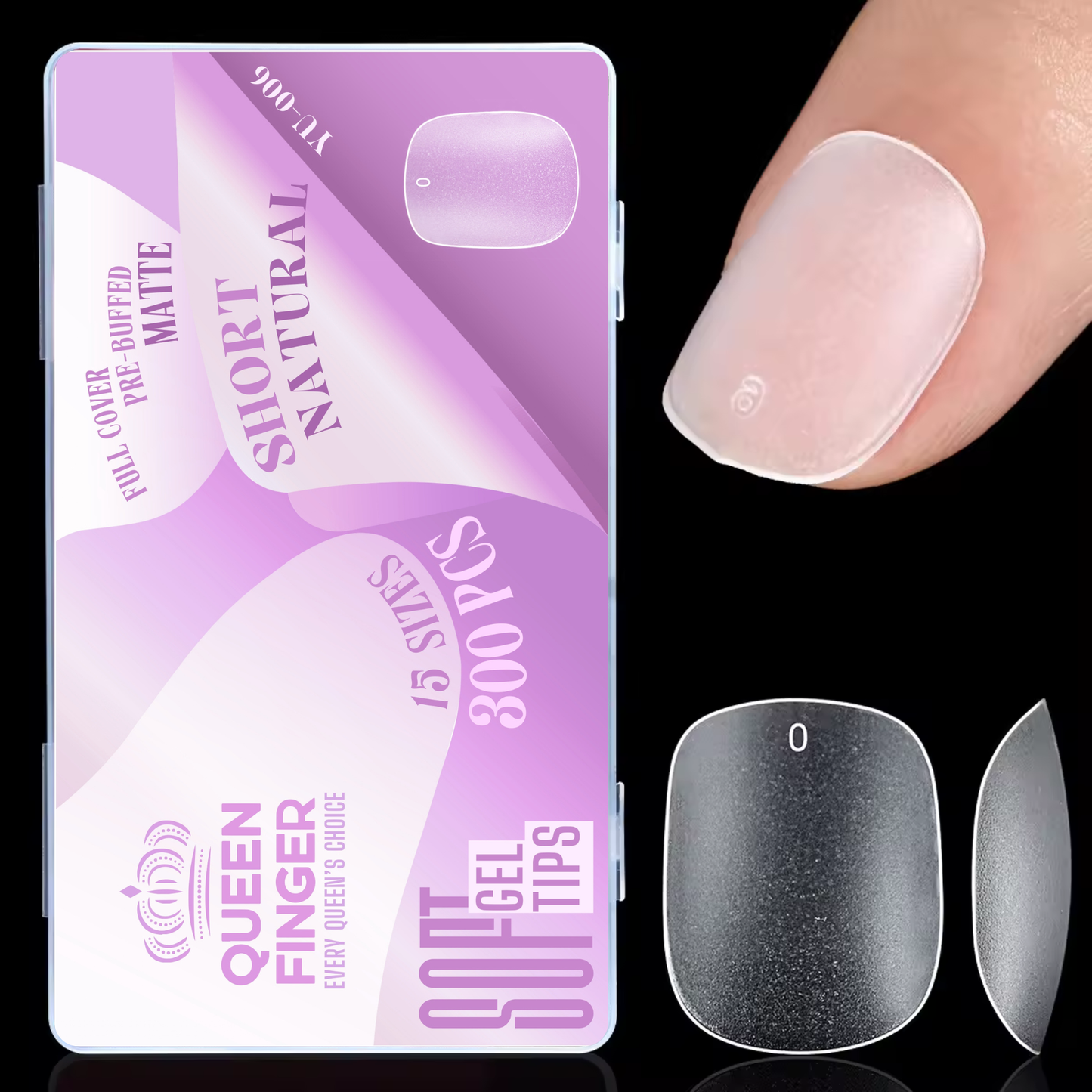 GV872 Soft Gel Nail Tips with Box – 300PCS Clear Gel X Nail Tips Full Cover Fake Nails Soft Acrylic Tips for Nail Extension Manicure at Home or Salon DIY Use for Women and Girls