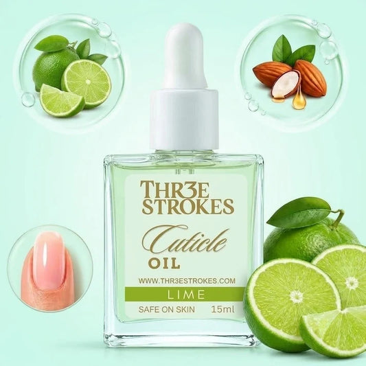GV1158 THR3E STROKES Lime Revitalizing Cuticle Oil - Hydrating Oil For Repaired Cuticles Overnight - Remedy For Damaged Skin And Thin Nails - Paraben/Cruelty-Free Formula 15ML (LIME)