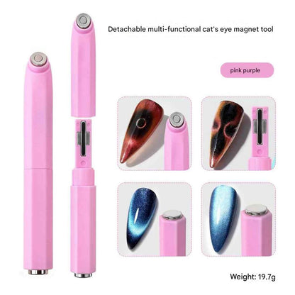 GV912 Magnetic Cat Eye Nail Magnet Stick – Dual-Head Nail Art Magnet Tool for 3D Cat Eye Gel Polish Effects Color may Vary