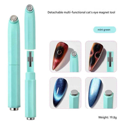 GV912 Magnetic Cat Eye Nail Magnet Stick – Dual-Head Nail Art Magnet Tool for 3D Cat Eye Gel Polish Effects Color may Vary