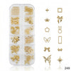 GV647 Gold Nail Charms Set – Butterflies, Bows, Crowns, Bunny Ears & Stars (249)