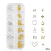 GV646 Gold & Silver Nail Charms Set – Stars, Moons, Crowns, Bows & Bunny Designs (250)