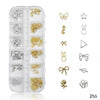 GV640 Gold & Silver Nail Charms Set – Seahorse, Bunny, Rose & Bow Designs (255)