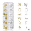 GV659 Butterfly Nail Art Charms Kit – Gold & Silver Mix (288)