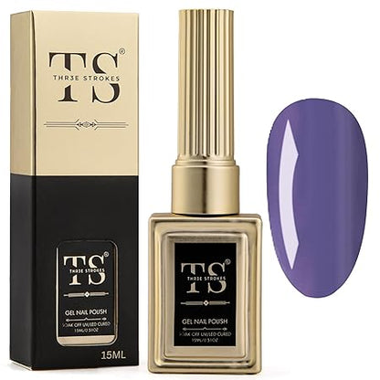 GV189 THR3E STROKES Professional UV Gel Nail Polish, HEMA-FREE Lasts Upto 21 Days, Super Glossy Finish, Non-Chipping, Non-Smudging, Quick Drying Nail Polish,15 ml (15ML)