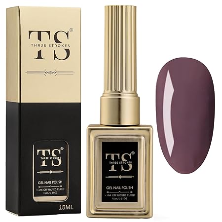 GV189 THR3E STROKES Professional UV Gel Nail Polish, HEMA-FREE Lasts Upto 21 Days, Super Glossy Finish, Non-Chipping, Non-Smudging, Quick Drying Nail Polish,15 ml (15ML)