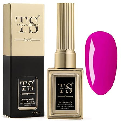 GV189 THR3E STROKES Professional UV Gel Nail Polish, HEMA-FREE Lasts Upto 21 Days, Super Glossy Finish, Non-Chipping, Non-Smudging, Quick Drying Nail Polish,15 ml (15ML)