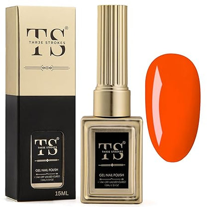 GV189 THR3E STROKES Professional UV Gel Nail Polish, HEMA-FREE Lasts Upto 21 Days, Super Glossy Finish, Non-Chipping, Non-Smudging, Quick Drying Nail Polish,15 ml (15ML)